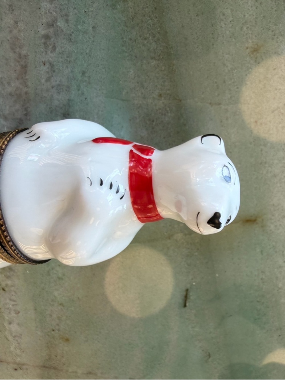LIMOGES France Handmade Polar Bear Hinged Porcelain Trinket Box Hand Painted - Picture 4 of 7